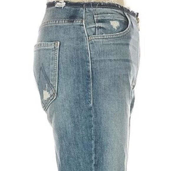 MOTHER The Dazzler XYZ Double Fray Size 27 Mid-Rise Slim Straight Ankle - Picture 11 of 13